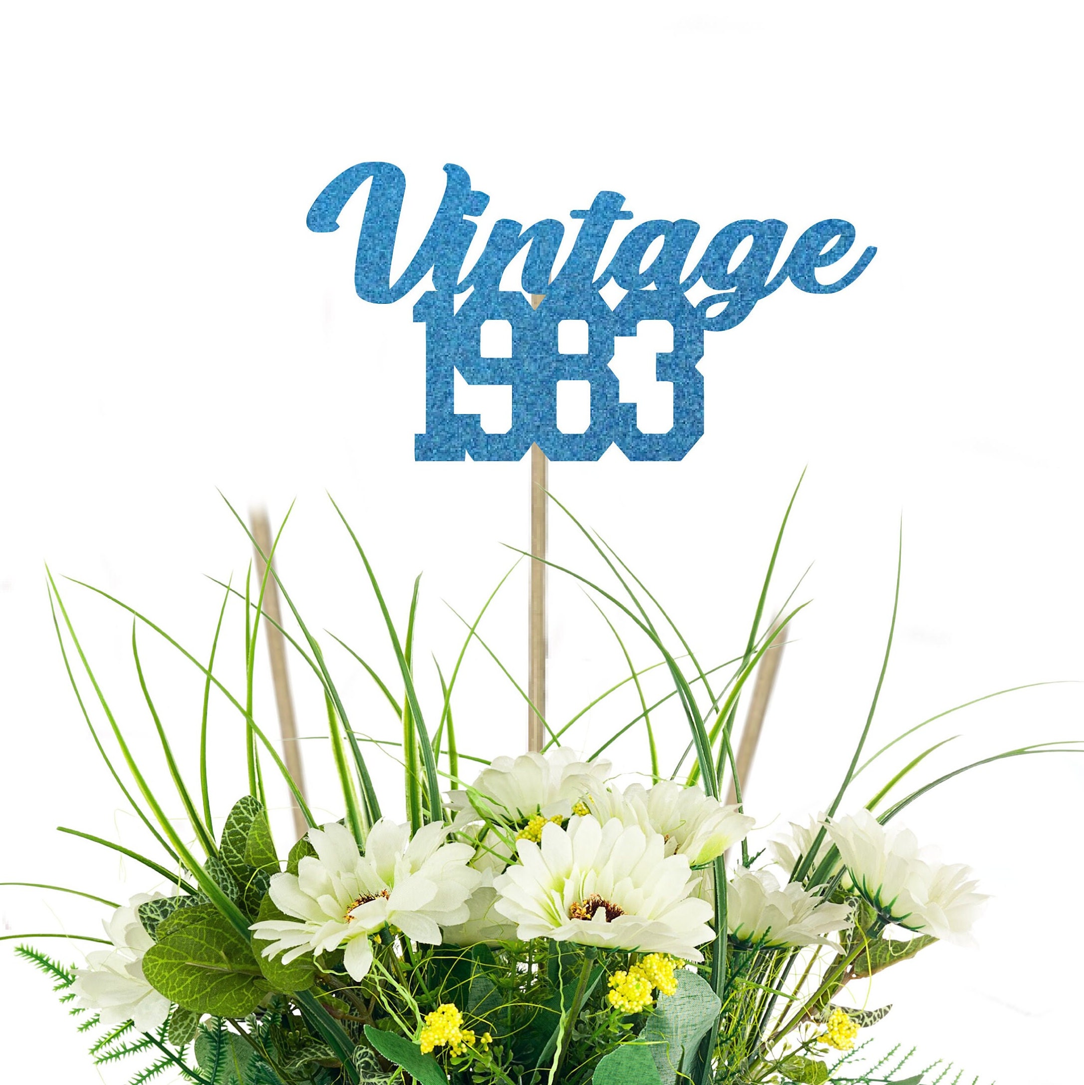 ANY YEAR Vintage 1983 Centerpiece Pick 80s party milestone Birthday Birthday Party 40th Birthday 50th Anniversary 80s Theme