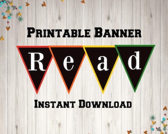 Banner imprimible para el aula con el lema "Leer" - Descarga digital instantánea - Letrero de biblioteca - Decoración para el aula del profesor