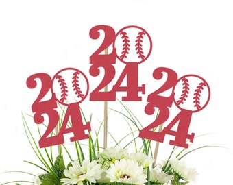 2024 Baseball Centerpiece Picks - Class of 2024 Graduation Party Decor, College Graduation, Baseball Party, Baseball Team