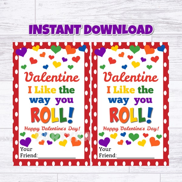 Printable Valentines Day Fruit Roll up Tags - Preschool Snack Label, Kids Class Gift