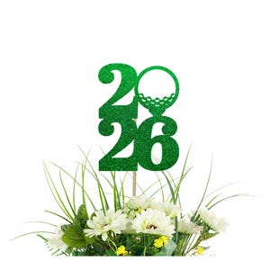Selecciones de centro de mesa con purpurina de golf 2026: decoración para fiesta de graduación de la clase de 2026, graduación universitaria, graduación de secundaria,