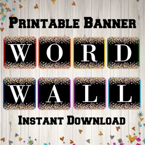 Printable Word Wall Classroom Banner - Instant Digital Download - Teacher Classroom Decor Sign