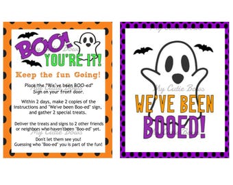 Du wurdest verjagt! Digitaler Download – Halloween-Vorlage zum Ausdrucken – Fangspiel für Nachbarn und Freunde