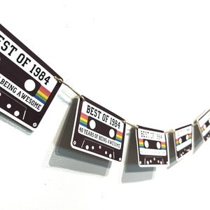 1986 40th Birthday Party Banner - Best of 1986 Cassette Tape, 80's Party image 2