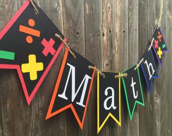 Math Banner, Classroom Decor, Bulletin Board, Math Teacher, Classroom Decoration, School Banner