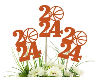 2024 Basketball Centerpiece Picks - Class of 2024 Graduation Party Decor, College Graduation, Basketball Party, Basketball Team