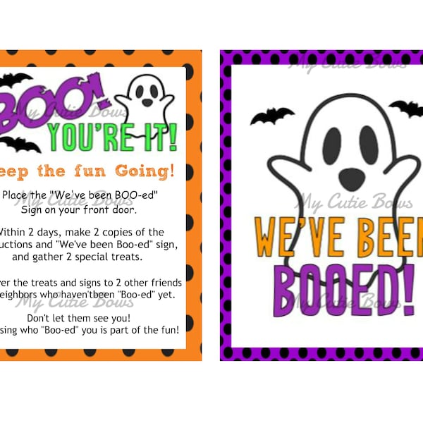 You've Been Booed Digital Download - Halloween Printable - Tag game for neighbors and friends