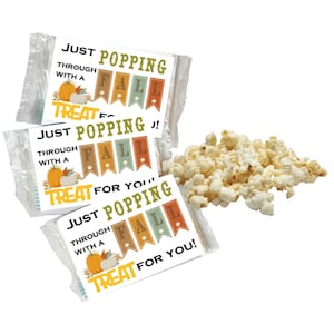 Emballages de pop-corn d'automne - téléchargement immédiat, pop-corn au micro-ondes - couverture de pop-corn - cadeau de bureau automne - fête des récoltes - manchon de pop-corn