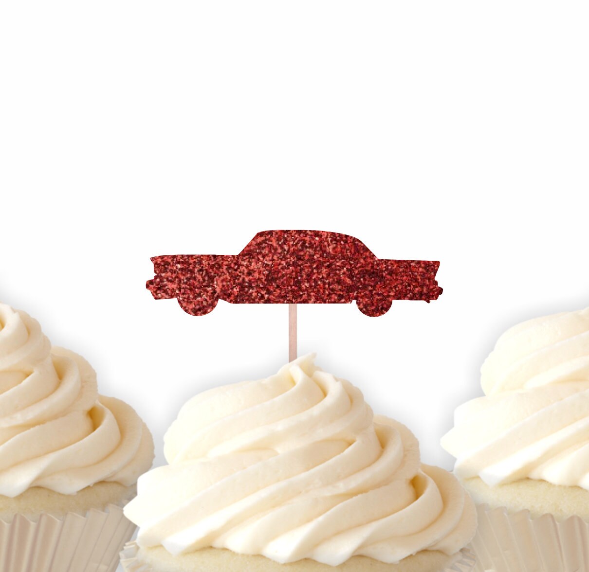 Vintage Car Cupcake Toppers 50s Party Classic car Birthday Party Car Show Party Decor