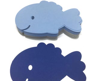 Fish Paper Die Cuts, Fishing Theme. First Birthday Party, The Big One, Place Card, 1st Birthday, Fish Party