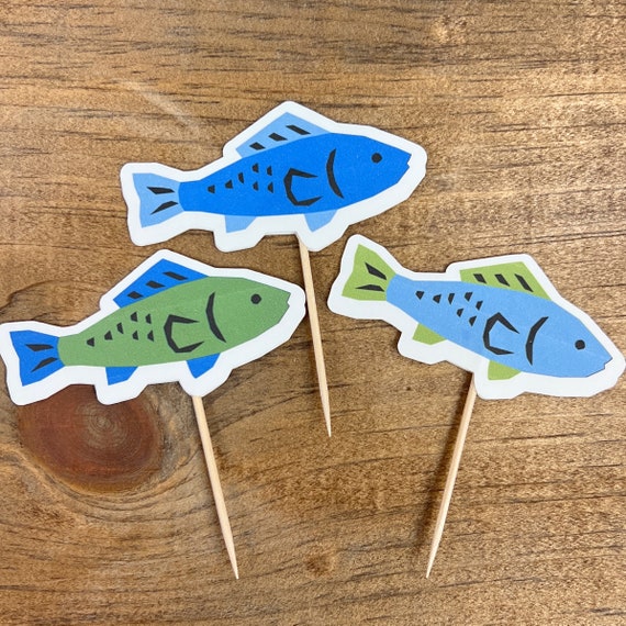 Fish Cupcake Toppers, Fishing Theme, Birthday Party, Food Picks, Wilderness  Theme, Party Decor -  Norway