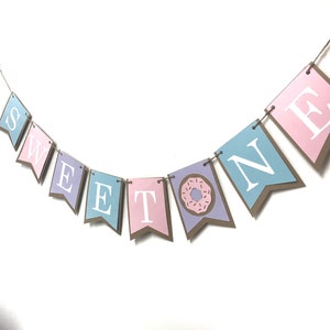 Sweet One First Birthday Party Banner - Donut Grow Up, 1st Birthday Decoration, Donut Party, First Birthday, Donut Theme