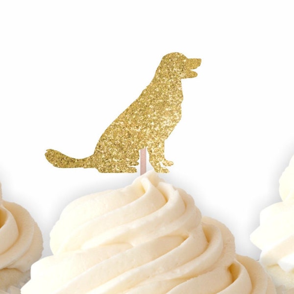 Golden Retriever Cupcake Toppers, Puppy Cupcakes, Food Picks, Dog Party, Party Decorations, Dog Birthday, Puppy Party, Birthday Party