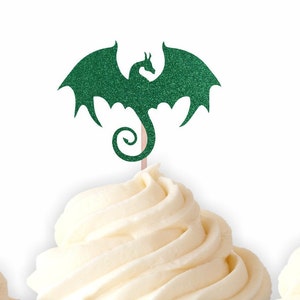 Dragon Cupcake Toppers - Mystical Fairy Tale Birthday Decorations