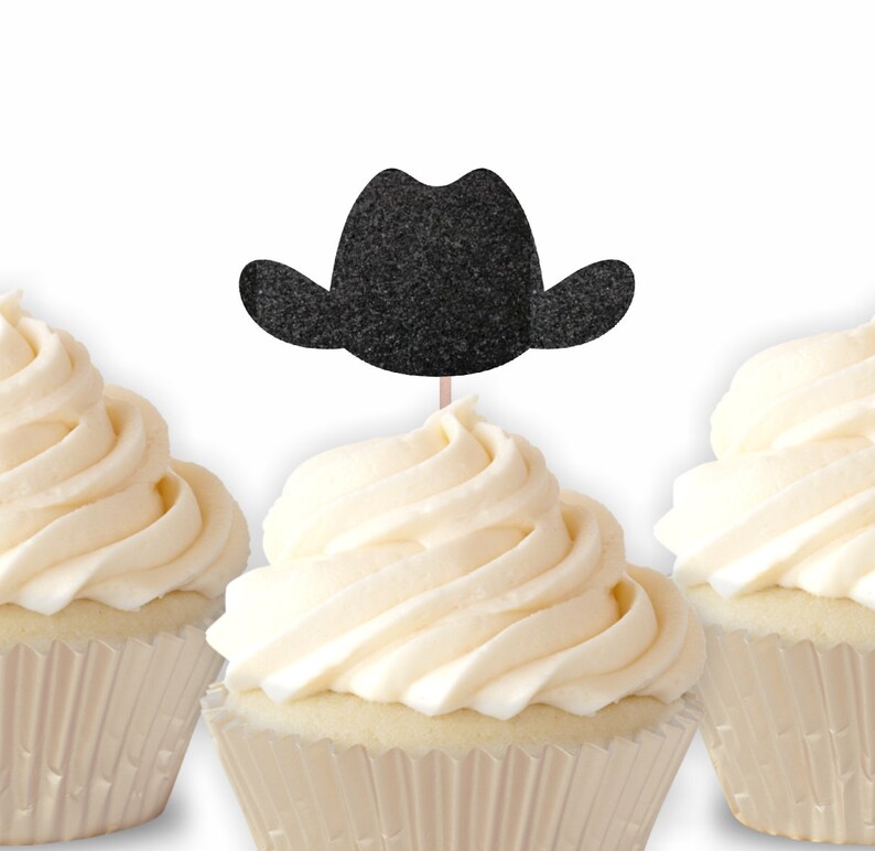 Cowboy Hat Cupcake Toppers Cowgirl Hat Food Picks Cowboy Etsy