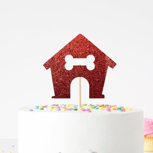 Dog House Cake Topper, Dog Birthday, Dog Party, Puppy Party, First Birthday, Personalized Topper, Puppy Birthday, Birthday Party