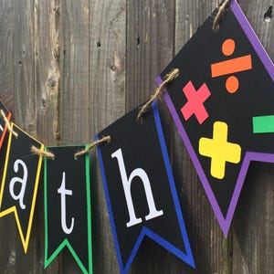 Banner de matemáticas, decoración de aula, tablón de anuncios, profesor de matemáticas, decoración de aula, banner escolar imagen 6