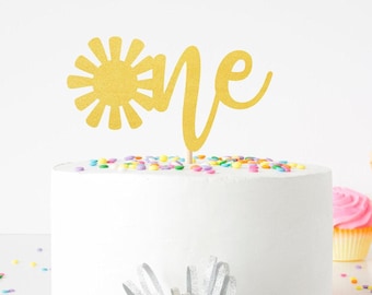 Sun  One Topper, 1st Birthday Cake Topper, Summer 1st Birthday Party, Sunshine Party