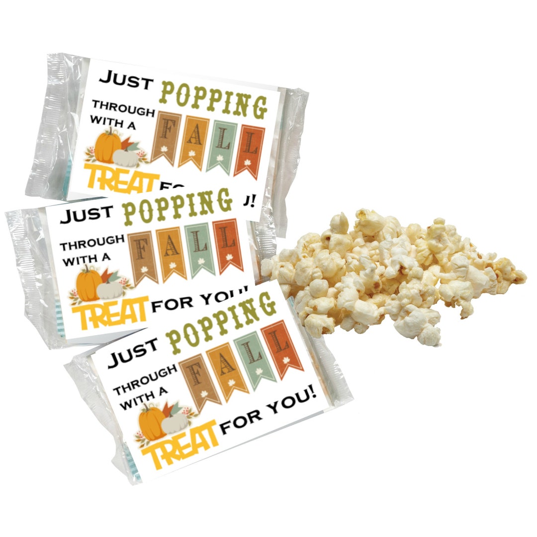 Fall Popcorn Wrappers Instant Download, Microwave Popcorn Popcorn Cover
