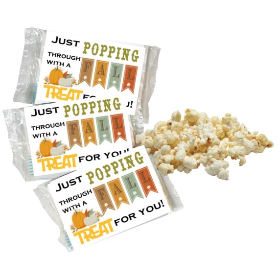 Fall Popcorn Wrappers - Instant Download, Microwave popcorn - Popcorn Cover  - Autumn Office Gift - Harvest Festival - Popcorn Sleeve