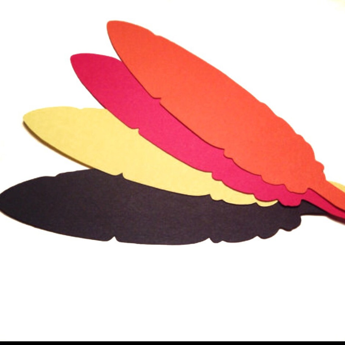 Paper Die Cut Feathers 5 Thanksgiving Table Place Etsy