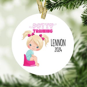 Potty Training Personalized Christmas Ornament - toddler Ornament, Potty Ornament, Personalized Gift, Potty Trained