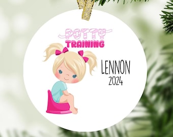 Potty Training Personalized Christmas Ornament - toddler Ornament, Potty Ornament, Personalized Gift, Potty Trained
