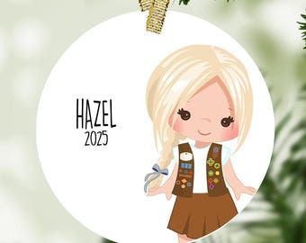 Scout Personalized Christmas Ornament - Girl Club Ornament, Personalized Gift, Cookie Seller, Gift for girls