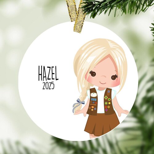 Scout Personalized Christmas Ornament - Girl Club Ornament, Personalized Gift, Cookie Seller, Gift for girls