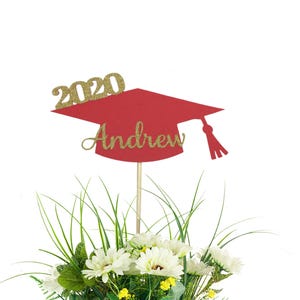Personalized Graduation Centerpiece Picks, Script Letters, College Graduation, High School, Graduation party, Decorations, Class of 2026 画像 13
