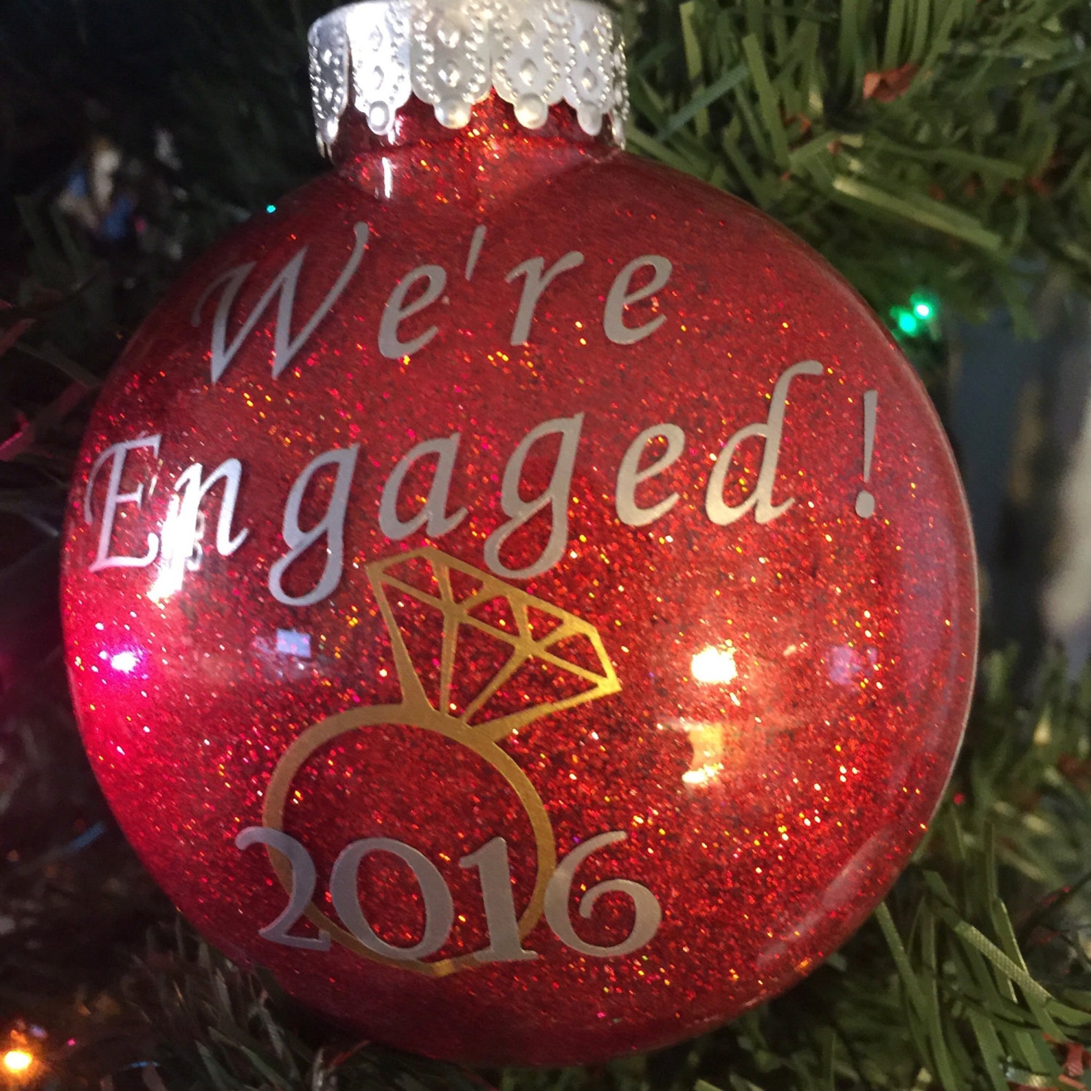 Engagement Christmas Ornament Personalized Engagement Gift Etsy
