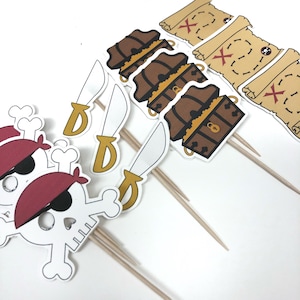 Pirate Party Cupcake Toppers - Birthday Party, Food Picks, Pirate Theme, Table Decor, Pirate Birthday