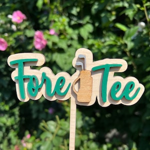 Fore Tee Wood Cake Topper, Golf 40th Birthday Cake Topper, Birthday Party Decorations, Golfing Party