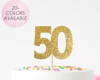 50 Cake Topper - 50th Birthday Cake Topper, Birthday Party Decorations, Anniversary Party