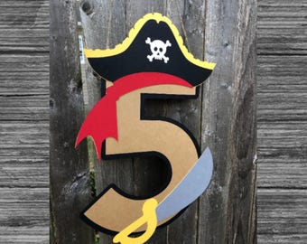 Panneau de porte pour fête d'anniversaire sur le thème des pirates - Accessoire photo pour enfant
