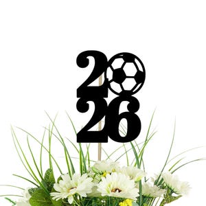 Soccer 2026 Centerpiece picks - Class of 2026 Graduation Party Decor, College Graduation Party Table Decorations - High School Class Reunion