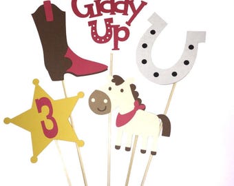 Cowboy Table Decorations - 5 Piece set, Western Theme, Birthday party, First Birthday, cowboy party, cowgirl party