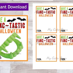 Have a Fang-tastic Halloween Tags - Instant Digital Download - Gifts for kids