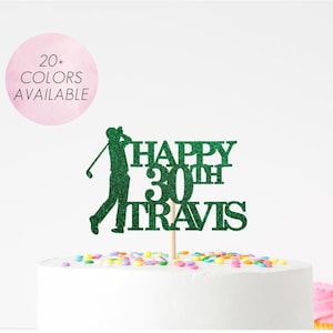 Male Golfer Personalized Cake Topper - ANY AGE Golf Birthday Cake Topper, Birthday Party Decorations, Golfing Party