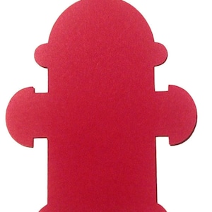 Fire Hydrant Paper Die Cut 3.5",  Firetruck Birthday, Birthday Party, Name tags, Place Cards, Fireman Party
