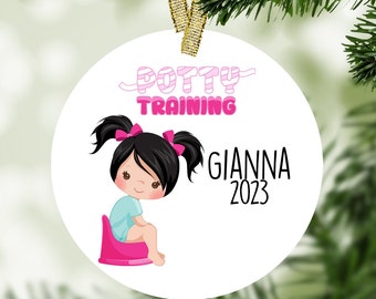 Potty Training Personalized Christmas Ornament - toddler Ornament, Potty Ornament, Personalized Gift, Potty Trained