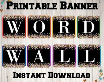 Banner imprimible para pared de palabras para el aula - Descarga digital instantánea - Letrero decorativo para el aula del maestro