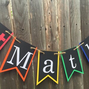 Banner de matemáticas, decoración de aula, tablón de anuncios, profesor de matemáticas, decoración de aula, banner escolar imagen 5