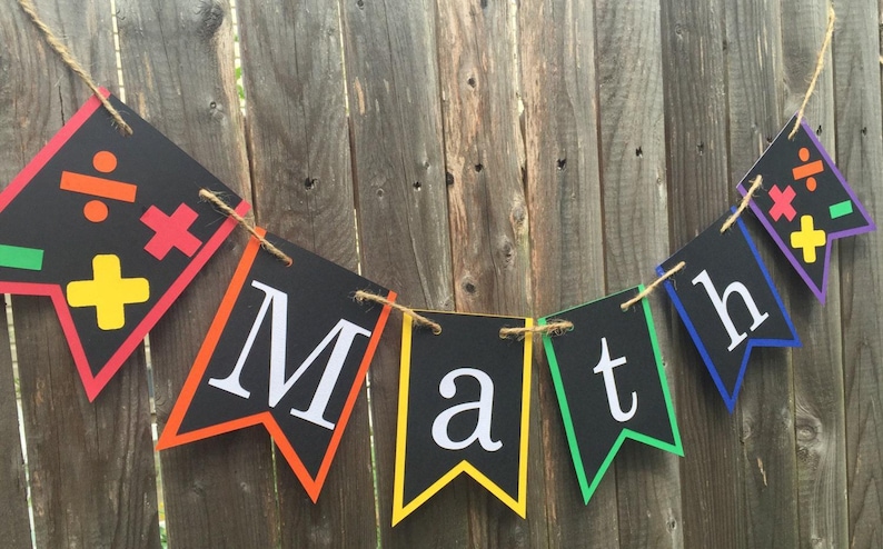 Banner de matemáticas, decoración de aula, tablón de anuncios, profesor de matemáticas, decoración de aula, banner escolar imagen 5