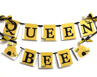 Queen Bee First Birthday Banner, Baby Shower Party Decor