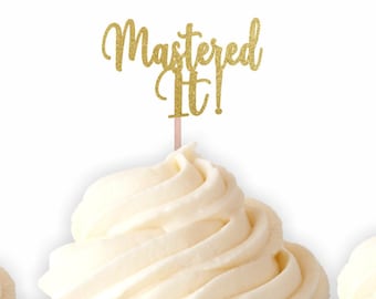 Mastered It Cupcake Toppers, Masters Graduation Food Picks, Masters Graduation Party Décorations, Masters Degree, Funny Masters Grad