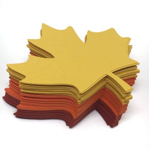 Maple Leaf Paper Die Cut 3" - Thanksgiving place cards, Fall Wedding, Name Tags, Fall Crafts, Fall Decor 画像 1