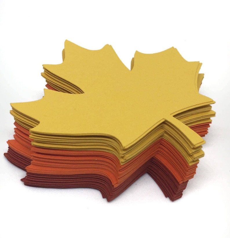 Maple Leaf Paper Die Cut 3" - Thanksgiving place cards, Fall Wedding, Name Tags, Fall Crafts, Fall Decor 画像 1