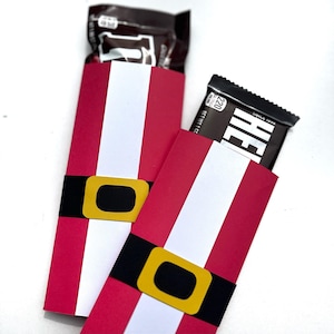 Christmas Candy Bar Wrappers - Christmas Candy Sleeves, Santa Party favors, Chocolate Party Favor