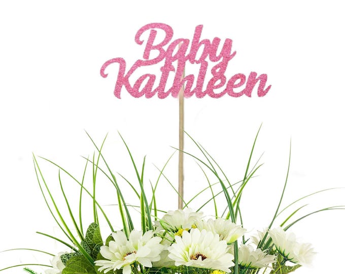 Baby Shower Centerpiece Picks -Custom Baby Name, Glitter Name, Personalized Centerpiece, Welcome Baby, Baby Name, Name Reveal, Gender Reveal